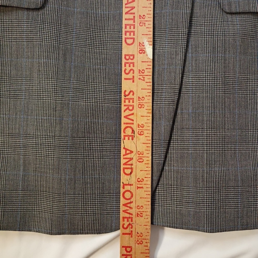 Jos A‎ Bank Blazer Mens 44S Gray Wool Glen Plaid 2 Button Sport Coat Jacket - Picture 9 of 11